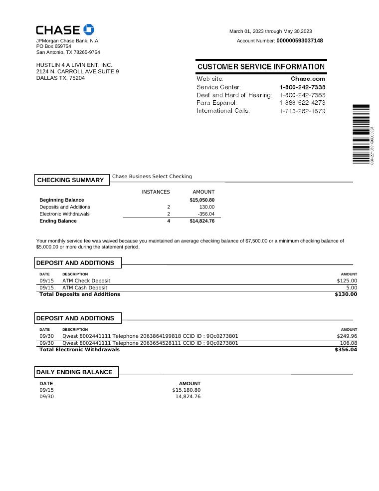 Chase Bank Template Us 2023 preview