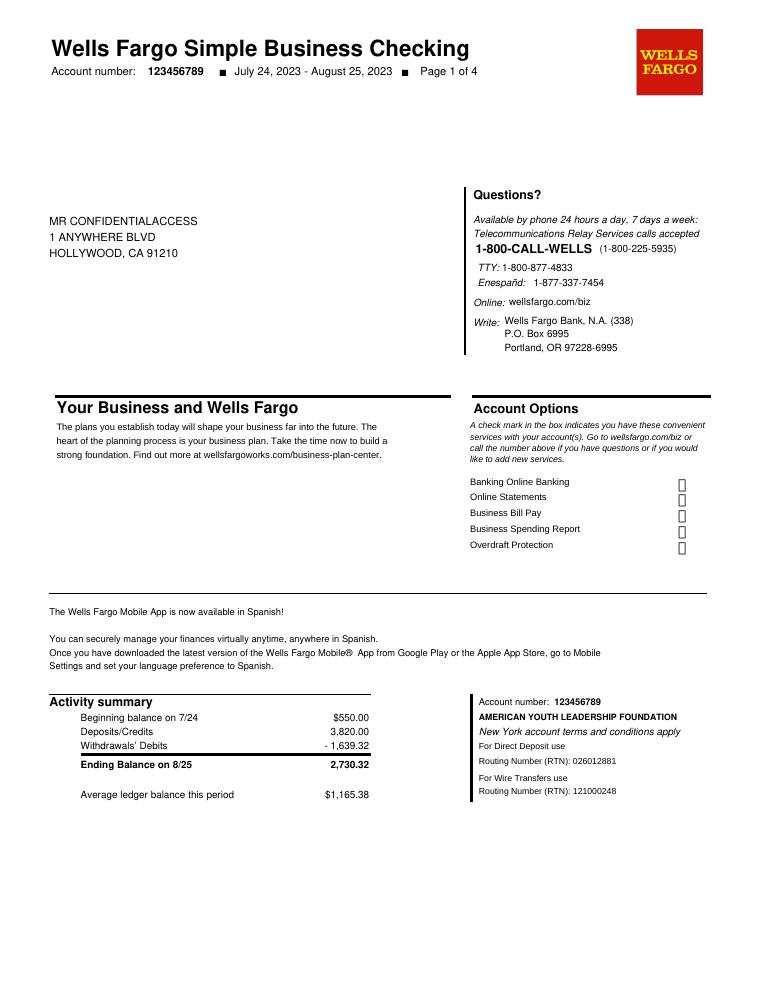 Wells Fargo Template 2023 preview