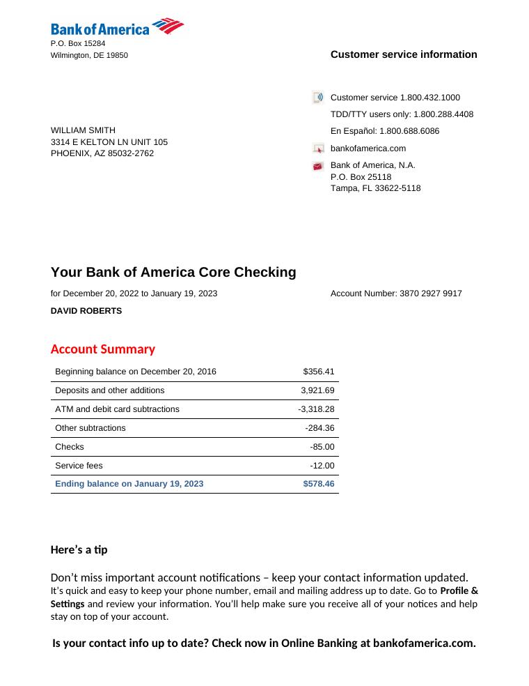 227Go Bank Statement Template 2023 document preview