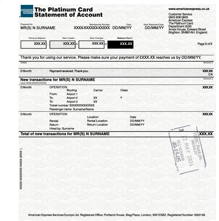 American Express Plat Full Front 2023 document preview