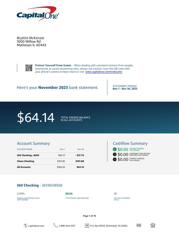 Bank Statement document preview