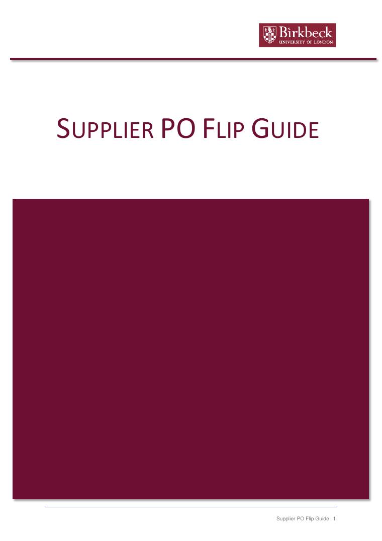 Birkbeck Supplier PO Flip Guide document preview