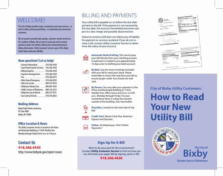 Bixby How to Read Your New Utility Bill document preview