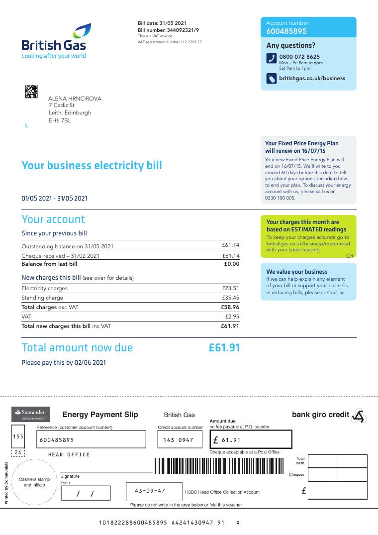 British Gas Bill UK 11 Free document preview
