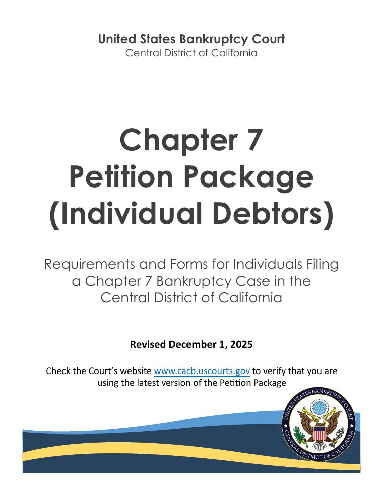 Chapter 7 Petition Package for Individual Debtors document preview