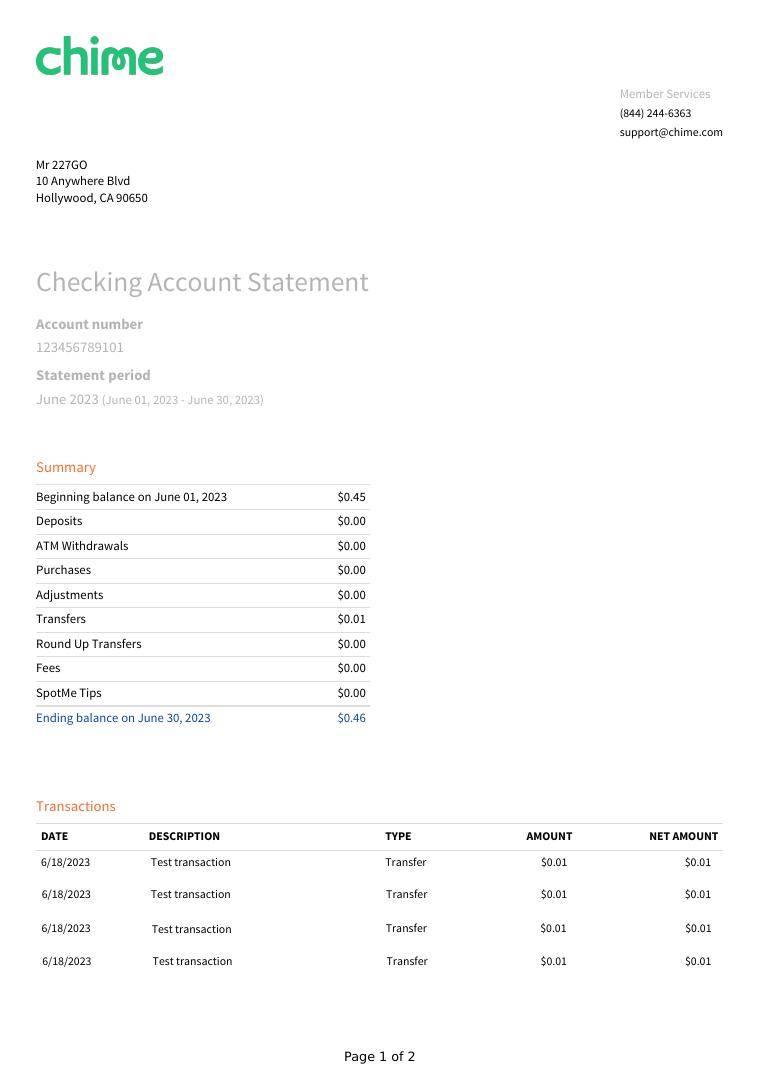 Chime Bank Template New 2023 document preview