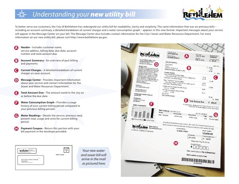 City of Bethlehem Understanding Your New Utility Bill document preview