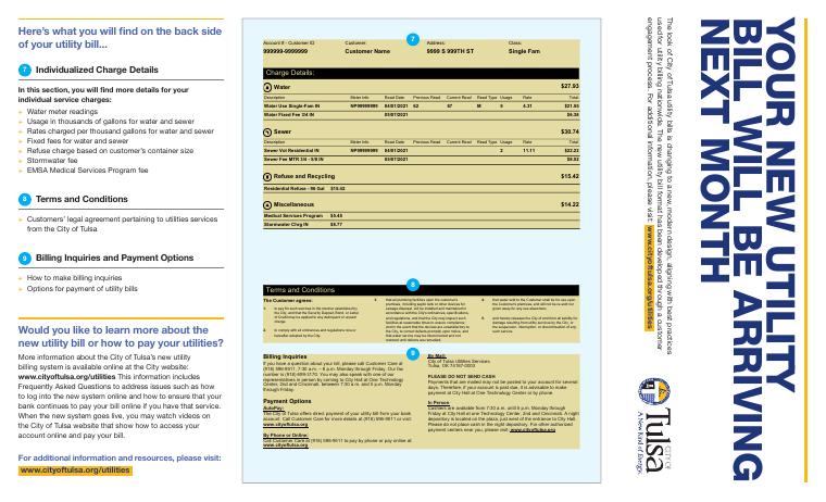City of Tulsa Utility Bill Explanation Notice 2021 document preview