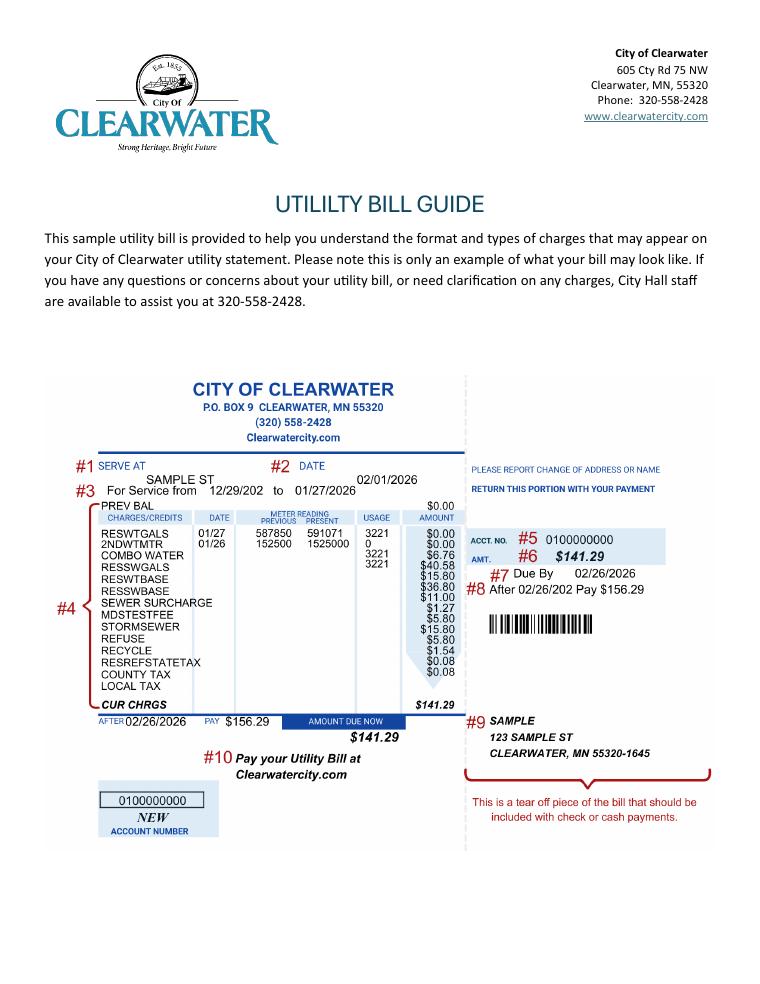 Clearwater Utility Bill Guide document preview