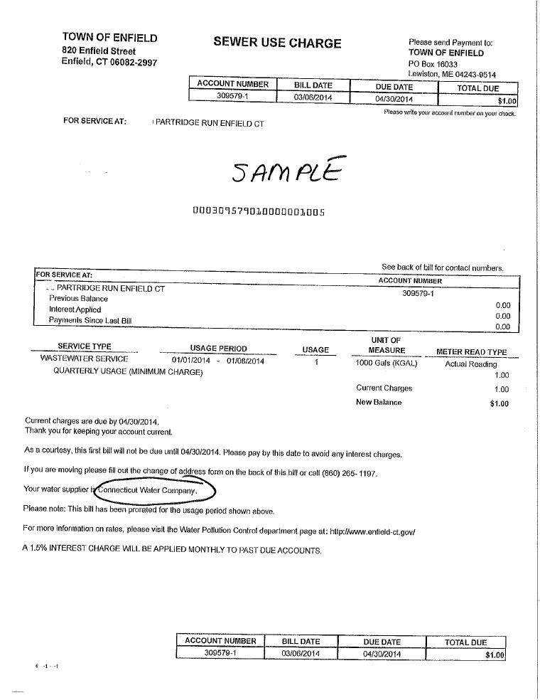 CT Water Sample Bill document preview