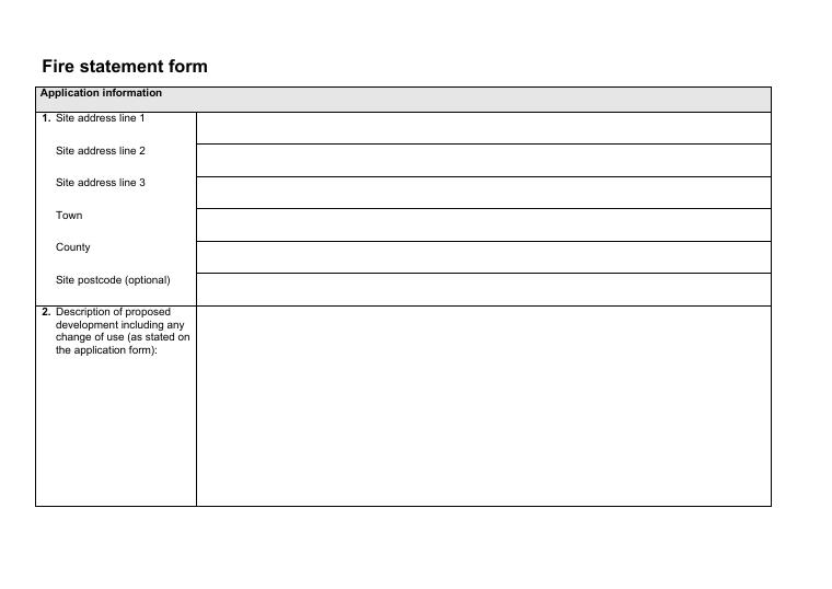 Fire Statement Form document preview