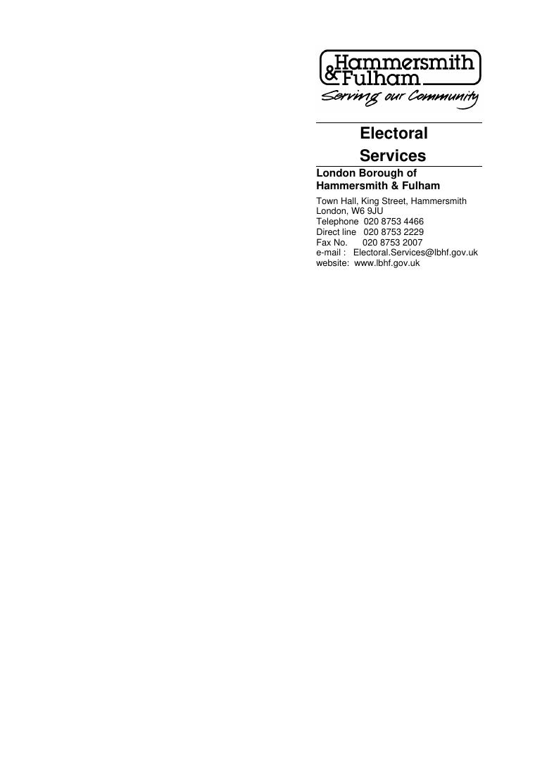 Hammersmith & Fulham Letterhead document preview