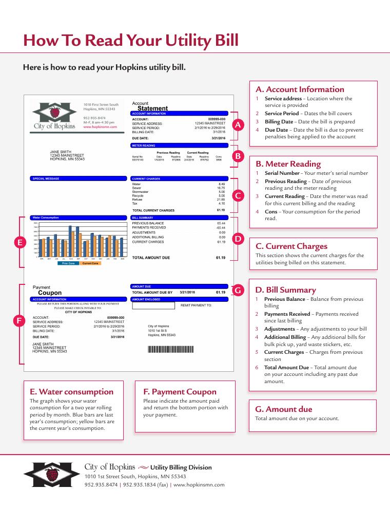 Hopkins How to Read Your Utility Bill document preview