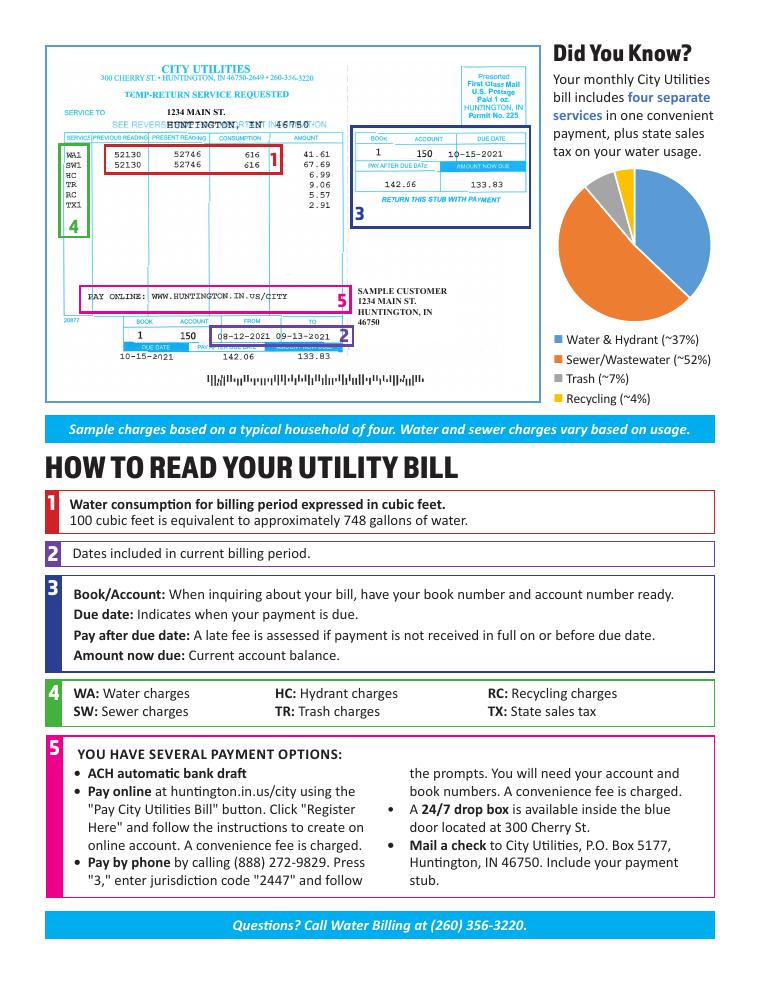 Huntington How to Read Your Water Bill document preview