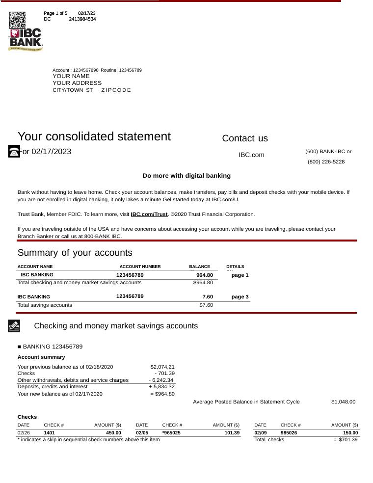 Ibc Statement Template 2023 document preview