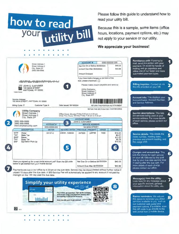 Lincoln County BOPU How to Read Your Utility Bill document preview