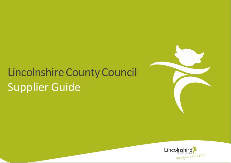 Lincolnshire County Council Supplier Guide with Sample Invoice document preview