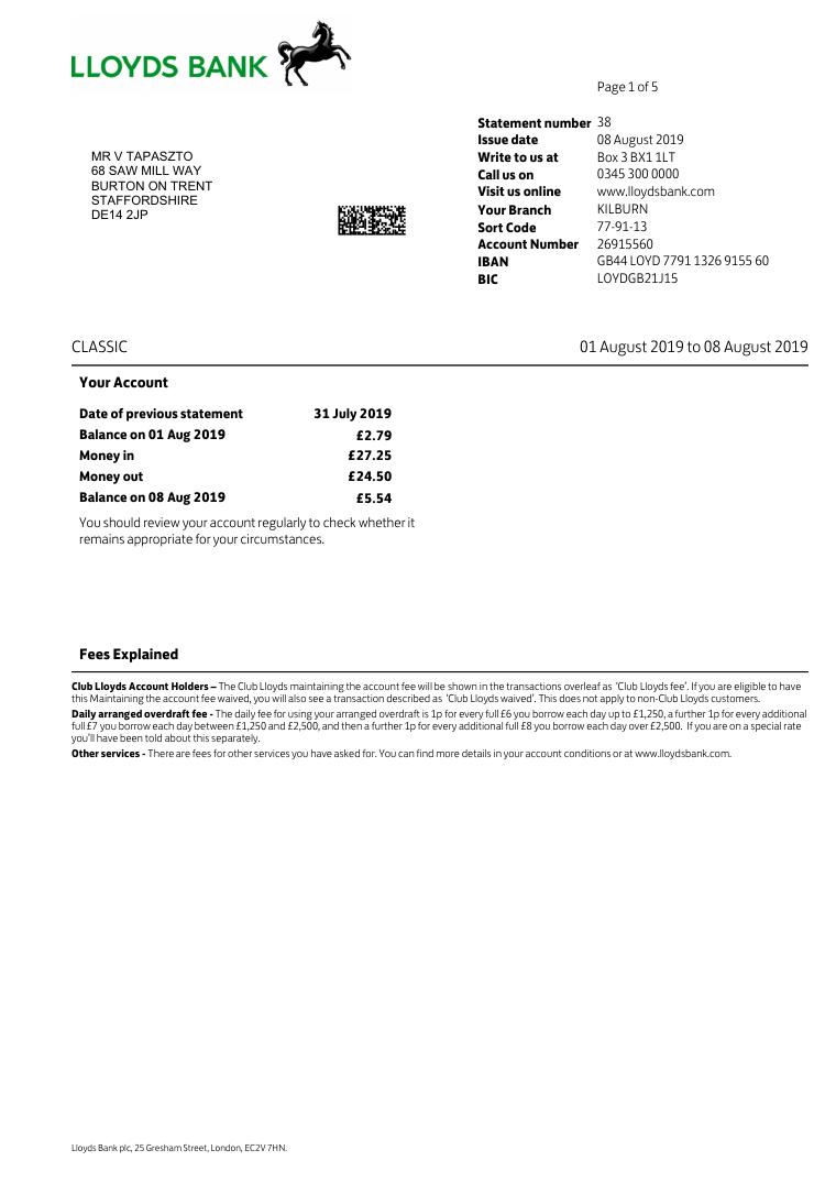 Lloyds Bank 2019 document preview