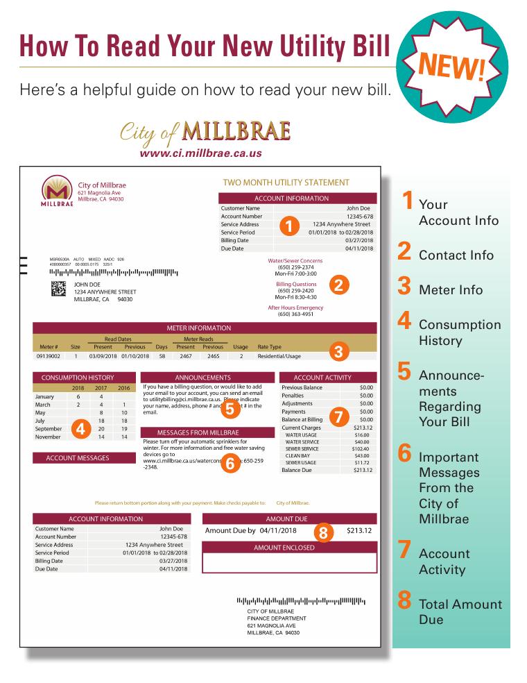 Millbrae Utility Billing Statement Information document preview