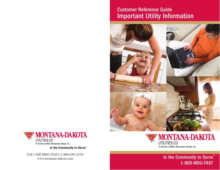 Montana-Dakota Utilities Customer Reference Guide document preview