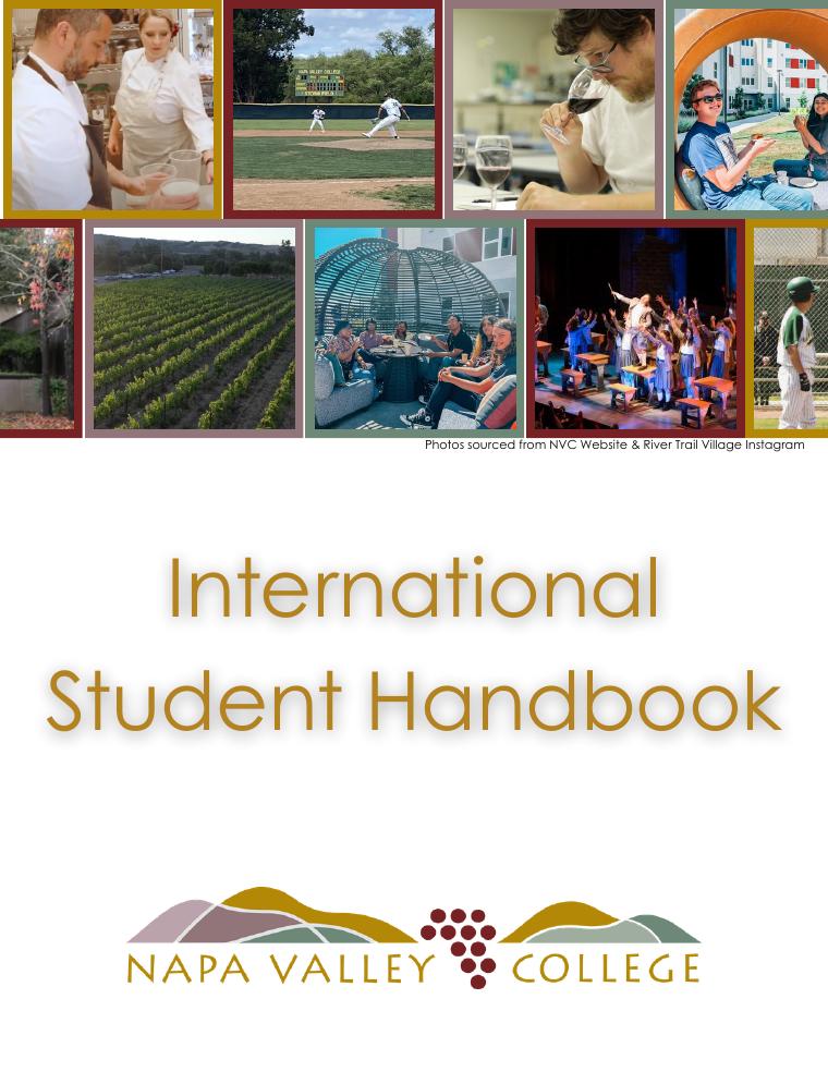 Napa Valley College International Student Handbook 2026 Financial Requirements document preview