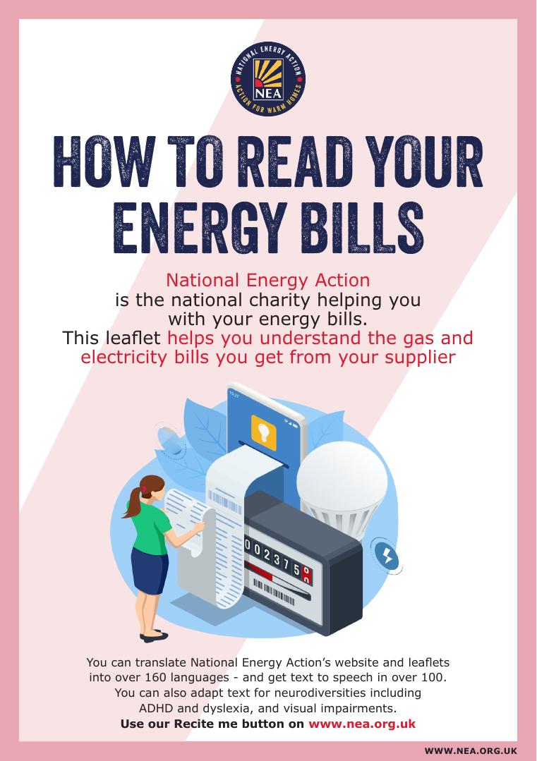 National Energy Action How to Read Your Energy Bills document preview