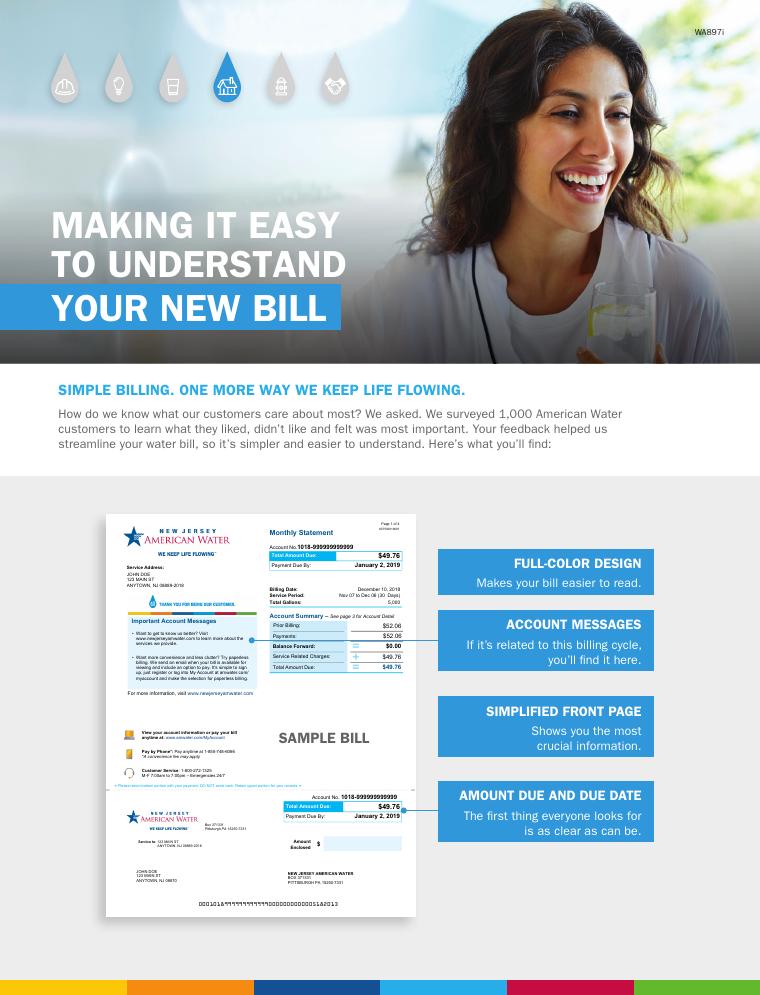 New Jersey American Water Bill Redesign Guide document preview