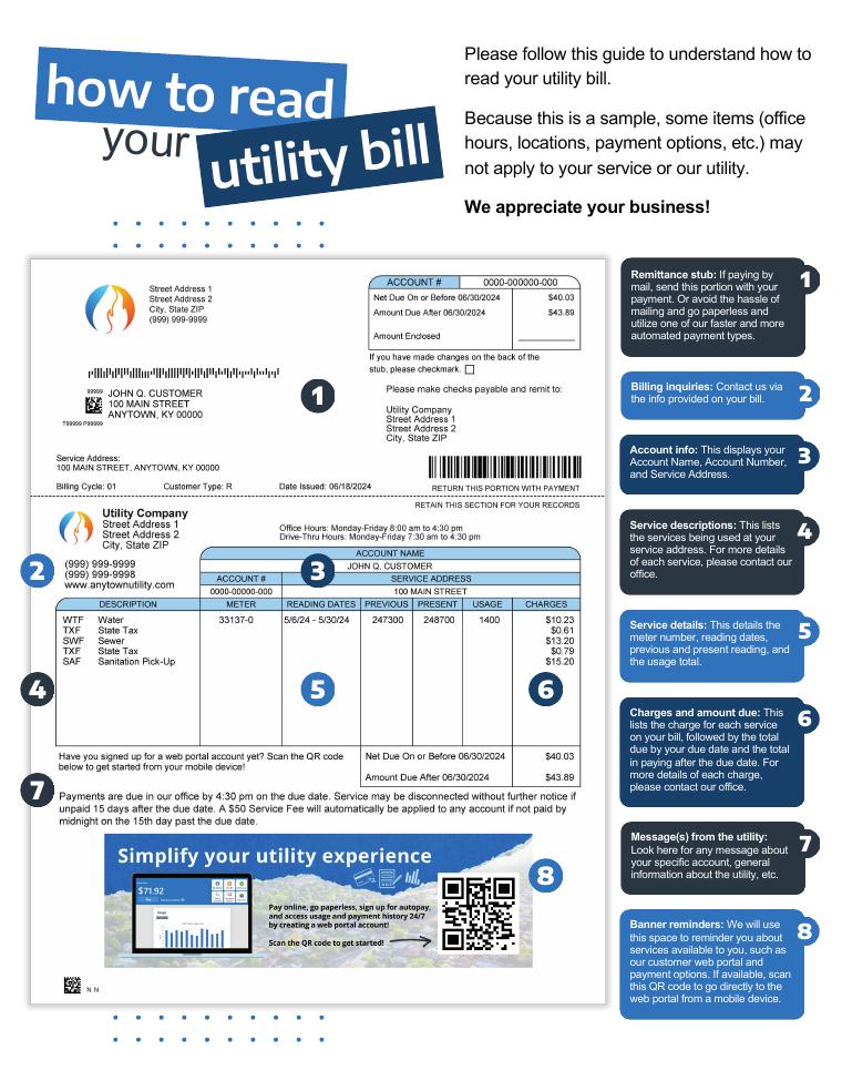 Nortonville How to Read Your Utility Bill Guide document preview