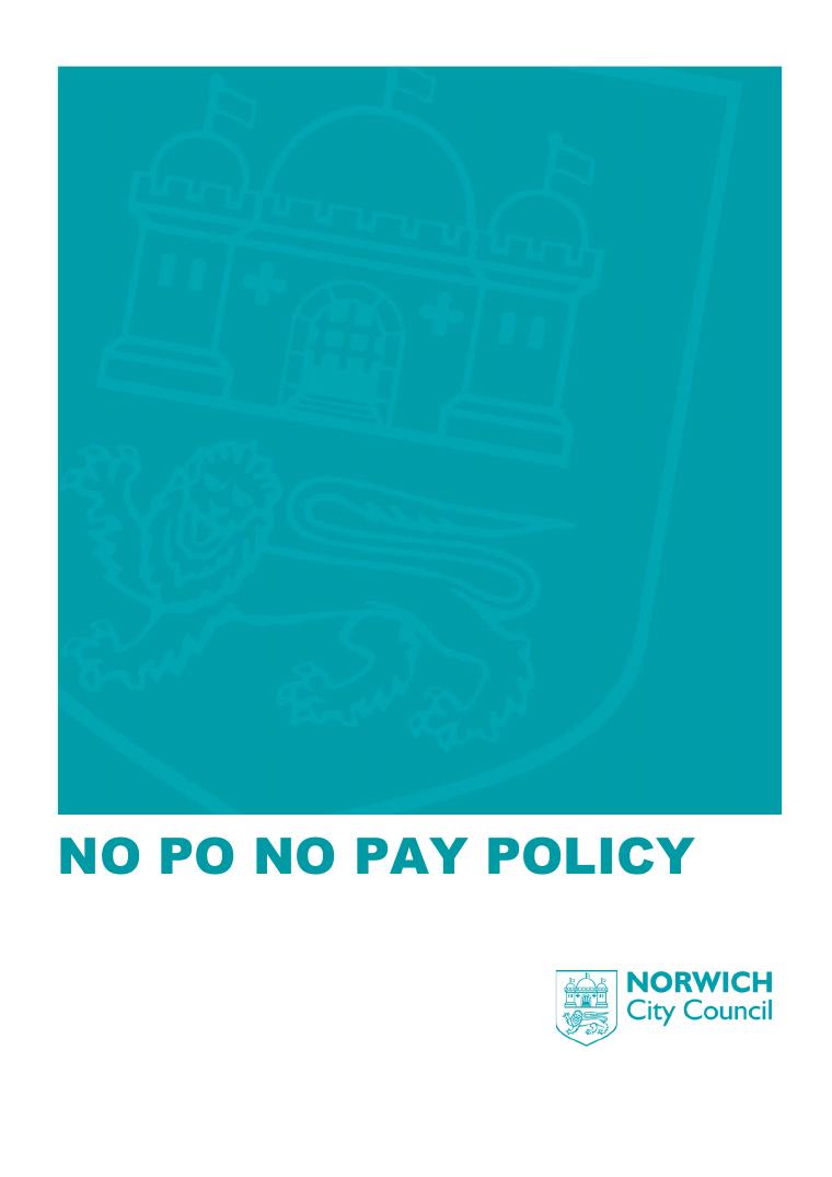 Norwich City Council No PO No Pay Policy document preview