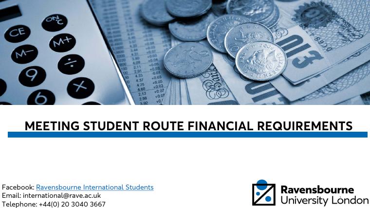 Ravensbourne Student Route Financial Requirements Guide document preview