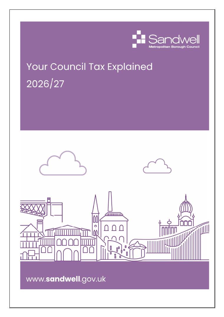 Sandwell Council Tax Finances Leaflet 2026-2027 document preview