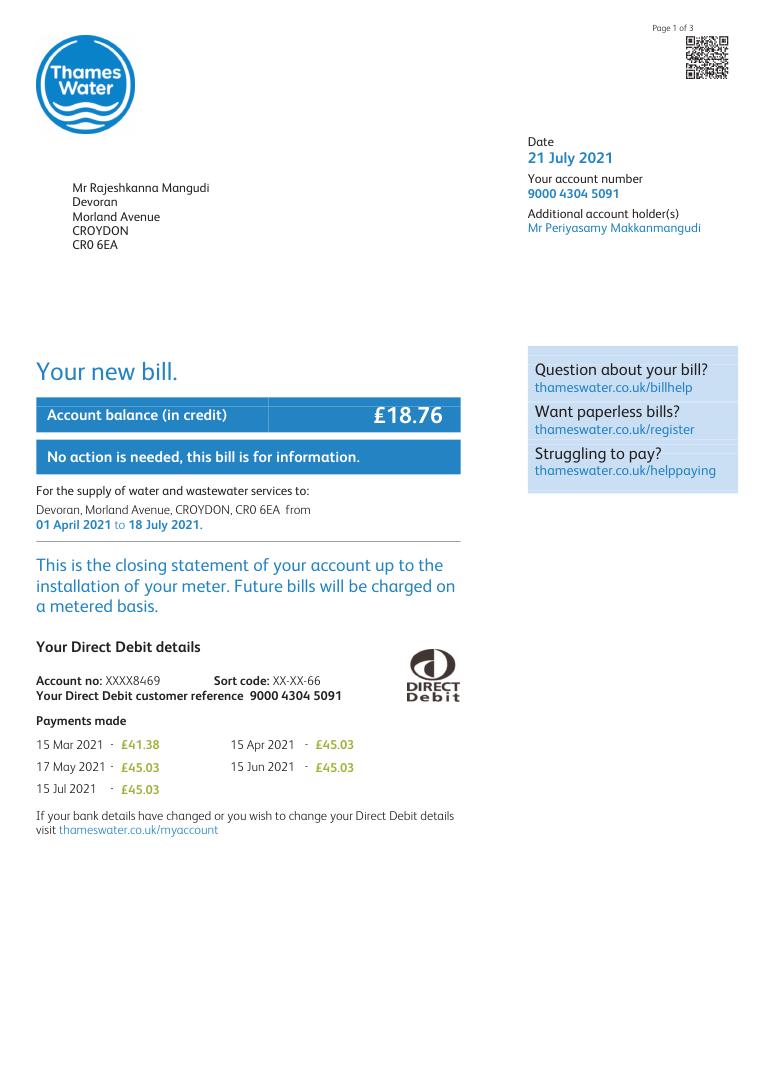 Thames Water 2021 document preview