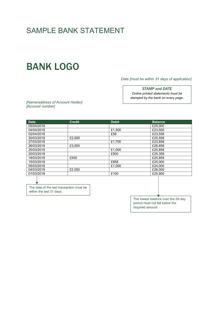 University of Edinburgh Acceptable Financial Evidence Examples document preview