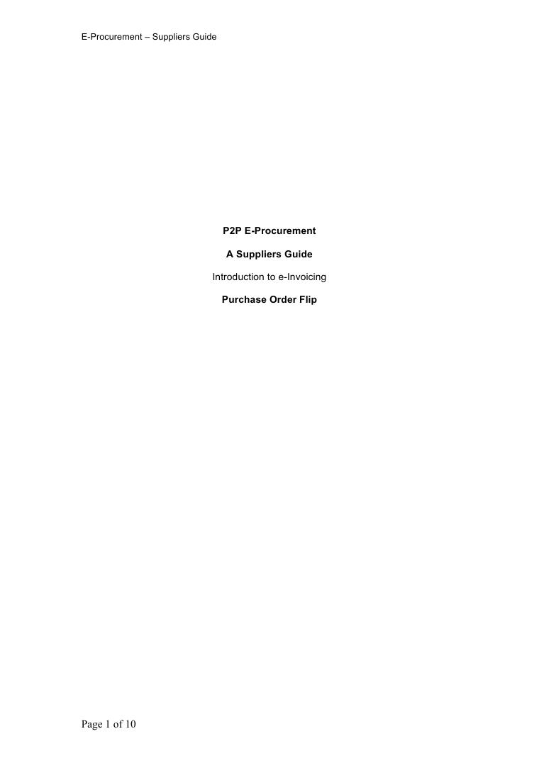Wolverhampton Supplier PO Flip E-Invoicing Guide document preview